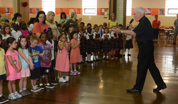 Bishop welcomes students back to school