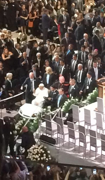 Pope Francis at at Madison Square Garden