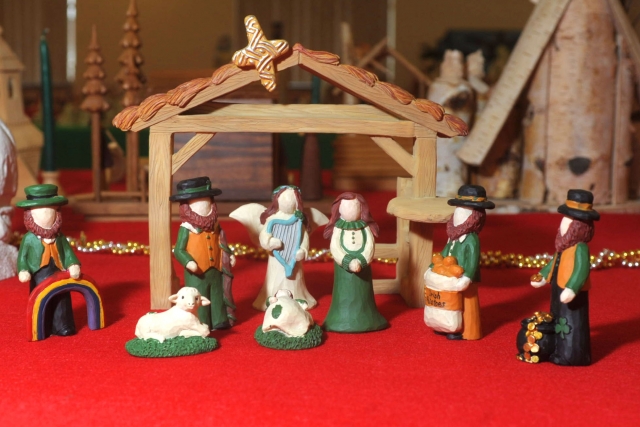 An Irish scene. Notice the items held by the figurines. The angel (center) holds a harp, a typical icon from Ireland.
(Patrick McPartland/Staff Photographer)