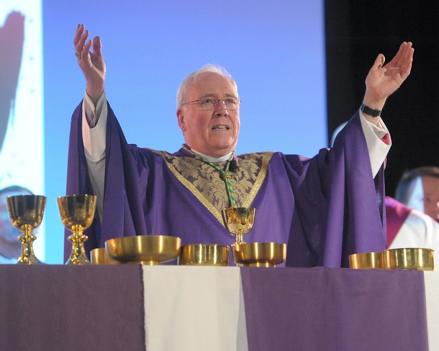 Bishop Richard J. Malone concelebrates Mass at the closing of the 64th Annual Diocesan Youth Convention.