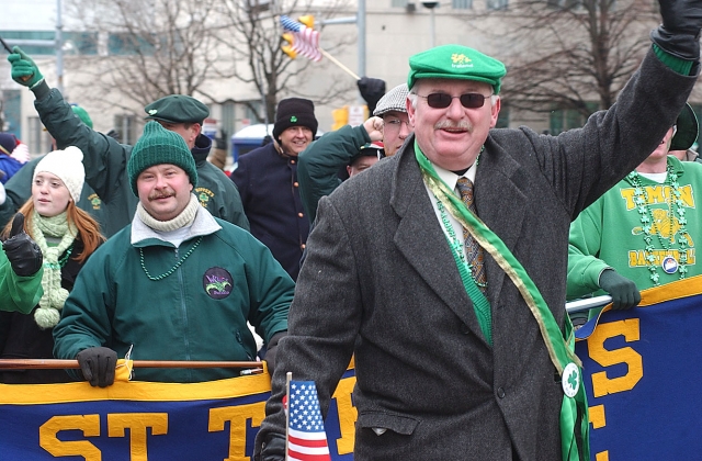 Rick Kobis leads the St. Teresa's Holy Name up Delaware Ave. during the annual St. Patrick's Day Parade up Delaware Ave. in Buffalo in 2006.
