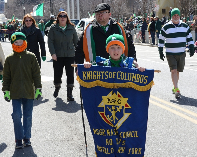 The Knights of Columbus, Msgr. Nash Council always join in the festivities at the 2016 St. Patrick's Day Parade.