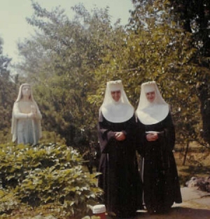 A young Sister Karen Kimczak (right), SSJ, early in her vocation