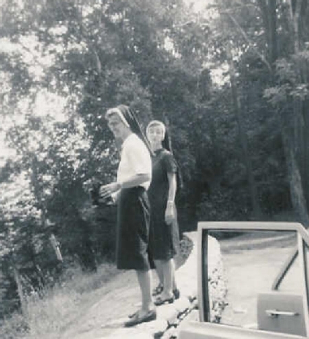 Sr Karen Klimczak (right) as a young sister in the order.