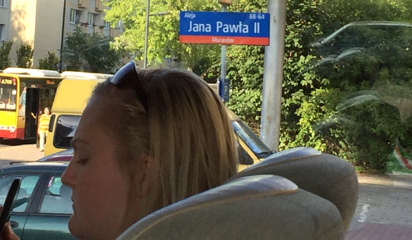 A street in Warsaw named in honor of the late pope, St. John Paul II. (Patrick J. Buechi/Staff)