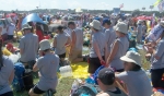 Buffalo pilgrims kneel in prayer Krakow