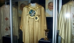 The chasuble and chalice used by St. John Paul II during World Youth Day in Czestochowa. (Patrick J. Buechi/Staff)