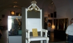 A cathedra used by St. John Paul II during World Youth Day in the Shrine of Our Lady of Czestochowa. (Patrick J. Buechi/Staff)