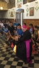 Bishop Richard J. Malone of Buffalo talks to a World Youth Day pilgrim during a catechesis session in Bienkowka, Poland, Friday morning. (Courtesy of Bishop Malone)